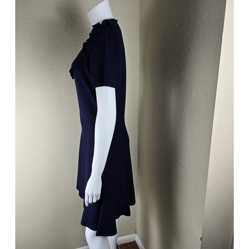 Draper James NWOT Sheer Yoke A-Line Sweater Dress Nassau Navy, Medium - Picture 5 of 10